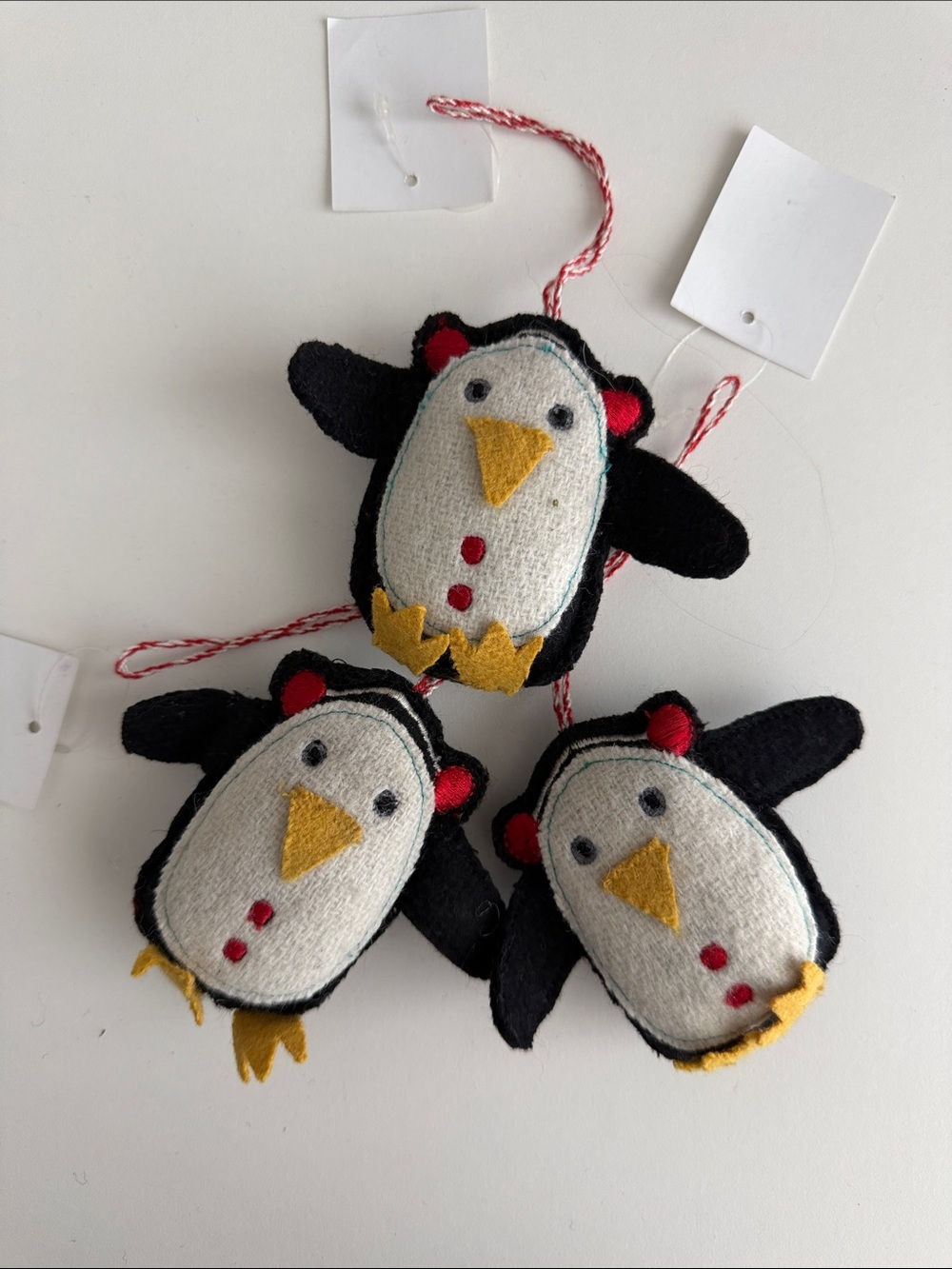 New - Plush Penguin - Bird Ornaments - Black and White - Christmas - Animal Tree